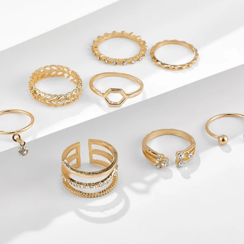 *Candace* 8 Piece Ring Set - Picture 5 of 6